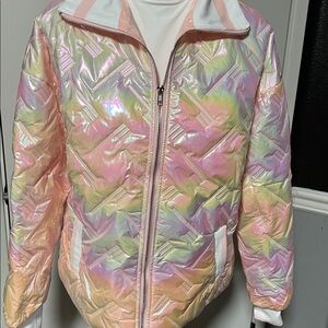 Fantastic Fawn Iridescent Pink Puffer Jacket